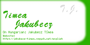 timea jakubecz business card